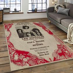 Band Led Zeppelin Music Carpet Rectangle Area Rug For Living Room Bedroom Decor LZ28