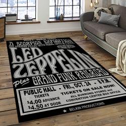Band Led Zeppelin Music Carpet Rectangle Area Rug For Living Room Bedroom Decor LZ31