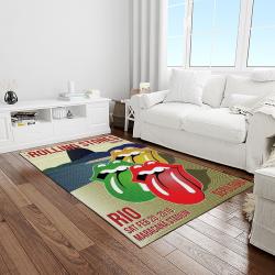 band the rolling stones music carpet rectangle area rug for living room bedroom decor light room trs49