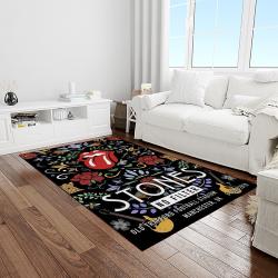 band the rolling stones music carpet rectangle area rug for living room bedroom decor light room trs69