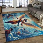 goku characters cartoon movie carpet rectangle area rug for living room bedroom decor dark room gku52
