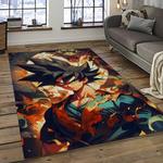goku characters cartoon movie carpet rectangle area rug for living room bedroom decor dark room gku58