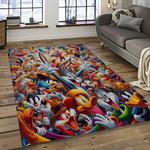 looney tunes characters cartoon movie carpet rectangle area rug for living room bedroom decor dark room lt10