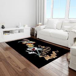 looney tunes characters cartoon movie carpet rectangle area rug for living room bedroom decor light room lt53