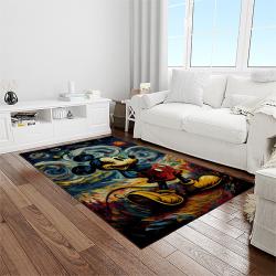 mickey mouse characters cartoon movie carpet rectangle area rug for living room bedroom decor light room mme48