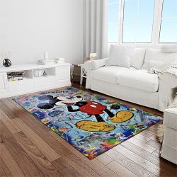mickey mouse characters cartoon movie carpet rectangle area rug for living room bedroom decor light room mme49