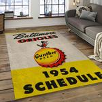 mlb baltimore orioles baseball team logo sport carpet rectangle area rug for living room dark room bor08