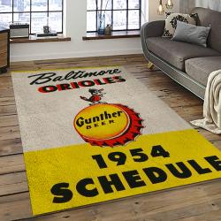 MLB Baltimore Orioles Baseball Team Logo Sport Carpet Rectangle Area Rug For Living Room BOR08