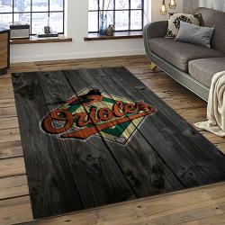 MLB Baltimore Orioles Baseball Team Logo Sport Carpet Rectangle Area Rug For Living Room BOR12