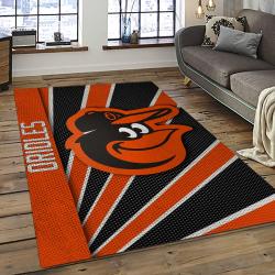 MLB Baltimore Orioles Baseball Team Logo Sport Carpet Rectangle Area Rug For Living Room BOR16