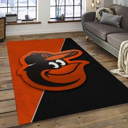 MLB Baltimore Orioles Baseball Team Logo Sport Carpet Rectangle Area Rug For Living Room BOR18