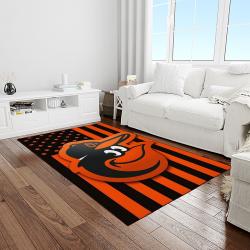 mlb baltimore orioles baseball team logo sport carpet rectangle area rug for living room light room bor19