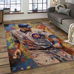 mlb chicago cubs baseball team logo sport carpet rectangle area rug for living room dark room cac30