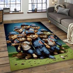 MLB Chicago Cubs Baseball Team Logo Sport Carpet Rectangle Area Rug For Living Room CAC31