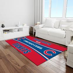 mlb chicago cubs baseball team logo sport carpet rectangle area rug for living room light room cac06
