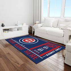 mlb chicago cubs baseball team logo sport carpet rectangle area rug for living room light room cac08