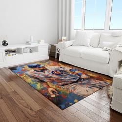 mlb chicago cubs baseball team logo sport carpet rectangle area rug for living room light room cac30