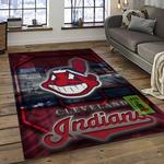 mlb cleveland indians baseball team logo sport carpet rectangle area rug for living room dark room ci10