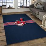 mlb cleveland indians baseball team logo sport carpet rectangle area rug for living room dark room ci11