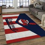 mlb cleveland indians baseball team logo sport carpet rectangle area rug for living room dark room ci12