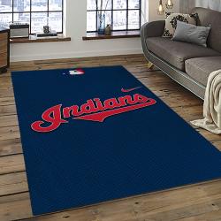 MLB Cleveland Indians Baseball Team Logo Sport Carpet Rectangle Area Rug For Living Room CI21