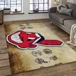 mlb cleveland indians baseball team logo sport carpet rectangle area rug for living room dark room ci41