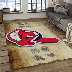 MLB Cleveland Indians Baseball Team Logo Sport Carpet Rectangle Area Rug For Living Room CI41