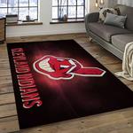 mlb cleveland indians baseball team logo sport carpet rectangle area rug for living room dark room ci42