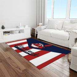 mlb cleveland indians baseball team logo sport carpet rectangle area rug for living room light room ci12