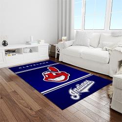 mlb cleveland indians baseball team logo sport carpet rectangle area rug for living room light room ci13