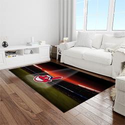 mlb cleveland indians baseball team logo sport carpet rectangle area rug for living room light room ci14