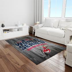 mlb cleveland indians baseball team logo sport carpet rectangle area rug for living room light room ci15