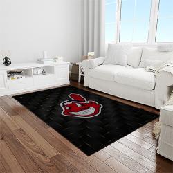mlb cleveland indians baseball team logo sport carpet rectangle area rug for living room light room ci2