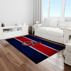 mlb cleveland indians baseball team logo sport carpet rectangle area rug for living room light room ci22