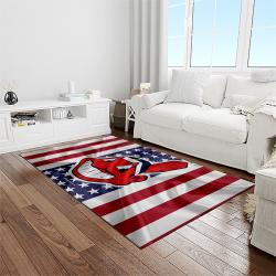mlb cleveland indians baseball team logo sport carpet rectangle area rug for living room light room ci24