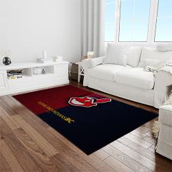 mlb cleveland indians baseball team logo sport carpet rectangle area rug for living room light room ci29