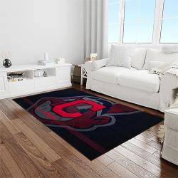 mlb cleveland indians baseball team logo sport carpet rectangle area rug for living room light room ci38