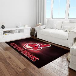 mlb cleveland indians baseball team logo sport carpet rectangle area rug for living room light room ci42
