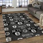 nba brooklyn nets basketball team logo sport carpet rectangle area rug for living room dark room brn3