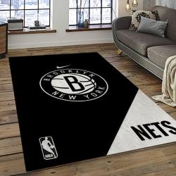 NBA Brooklyn Nets Rectangle Rug Personalized Non-Slip Carpet Gift For Basketball Fans BRN30