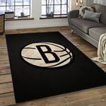nba brooklyn nets basketball team logo sport carpet rectangle area rug for living room dark room brn31