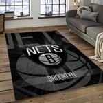 nba brooklyn nets basketball team logo sport carpet rectangle area rug for living room dark room brn9