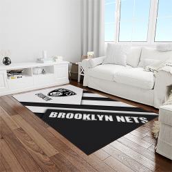 nba brooklyn nets basketball team logo sport carpet rectangle area rug for living room light room brn16
