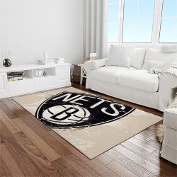 nba brooklyn nets basketball team logo sport carpet rectangle area rug for living room light room brn21