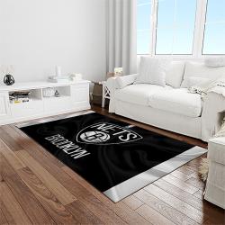 nba brooklyn nets basketball team logo sport carpet rectangle area rug for living room light room brn23