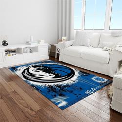 nba dallas mavericks basketball team logo sport carpet rectangle area rug for living room light room dmr3