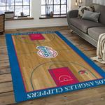 nba los angeles clippers basketball team logo sport carpet rectangle area rug for living room dark room lac16