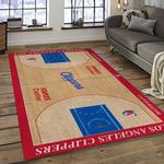 nba los angeles clippers basketball team logo sport carpet rectangle area rug for living room dark room lac9