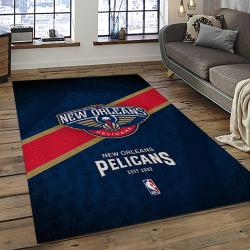 NBA New Orleans Pelicans Rectangle Rug Personalized Non-Slip Carpet Gift For Basketball Fans NOP38