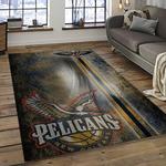 nba new orleans pelicans basketball team logo sport carpet rectangle area rug for living room dark room nop44